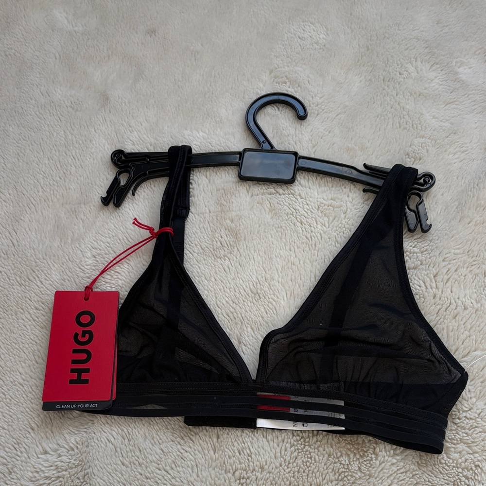 Hugo Boss Sheer Mesh Bralette – XS | NWT | Minimalist Luxe | Black Strappy - Picture 3 of 7